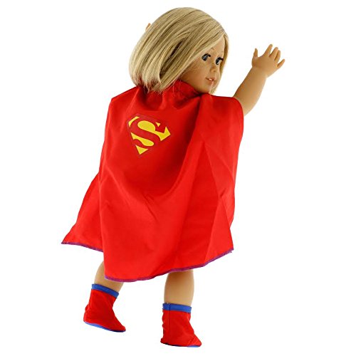 Super Girl Doll Clothes for 18" Dolls: Super Hero Outfit By Dress Along Dolly (Includes Dress, Shoes, and Cape)
