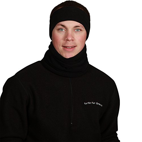 Turtle Fur Double-Layer Headband, Chelonia 150 Fleece, Black