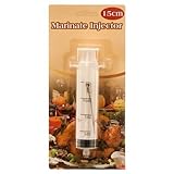 2oz Clear Marinate Injector Infuser with Stainless Steel Needle for Seasoning Flavor Preparing Meat, Cooking & Kitchen (1 Injector) by Enqargo