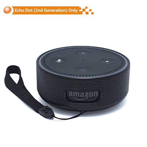 Click Here to See More Images GiBot Protective Case for Amazon Echo Dot 2nd Gen Only, Echo Dot Case Protector Stand Guard Holder, Black