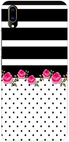 Pattern Creations pcbsVV11P-1411 Stripes Polka Dot Pattern Printed Back Cover for Vivo V11 (Multicolour)