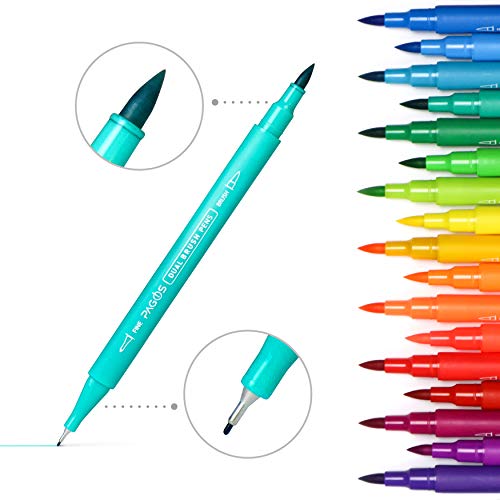 Pagos-120-Colors-Dual-Brush-Pen-Set-Watercolor-Art-Markers-With-Two-Sided-Tips-Bright-and-Vivid-Colors-Acid-Free-120-Different-Shades