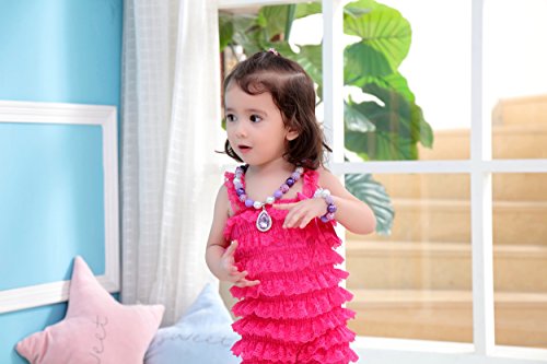 Vcmart Amulet Teardrop Amethyst Necklace Chunky Bubblegum For Kids Toddler Dress Up (A) - Thumbnail 4
