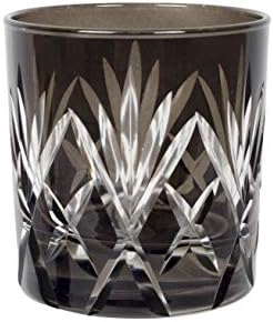 Coloured Crystal Whiskey Tumbler/Glass by Rakle - Unique & Stylish - Choice of Colours (Black)