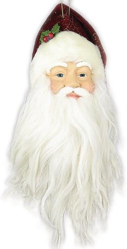 8" Collectible Christmas Holiday Snowflake Santa Head - H00801