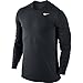 NIKE Men's Base Layer Long Sleeve Training Top, Black/Black/White, Medium