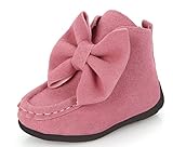 Bumud Little Girl's Bow Suede Ankle Boot Winter Flat Shoes (Toddler/Little Kid)