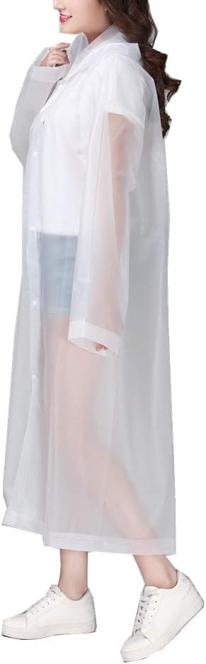 Adult Portable Raincoat Rain Poncho with Hood and Sleeves Reusable Raincoat for Outdoor Sports