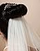 Aukmla Bridal Wedding Veils with Comb Attached. Hair Accessories for Bride (Ivory)