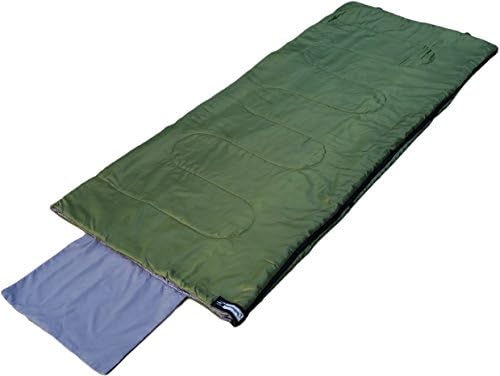 OutdoorsmanLab Lightweight Camping Sleeping Bag For Backpacking, Hiking, Travel- Warm Weather Ultralight Compact Packable bag with Compression Sack, Pillow case, Pockets For Kids Men Women (Green)