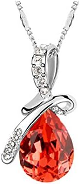 Valentines Day Gift 925 Sterling Silver Teardrop Swarovski Element Crystal Pendant Fashion Jewelry Necklace for Women,"the Tear for Angel"