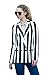 Moxeay Black and White Striped Blazer Jacket Halloween Beetlejuice Costume(M)