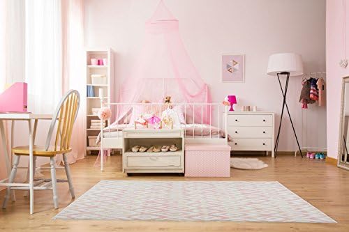 Ladole Rugs Mercury Cream Baby Pink Area Rug 4x6