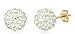 14k Yellow Gold 8mm Preciosa Crystals Stud Earrings with 14k Pushbacks - Available in Different Colors