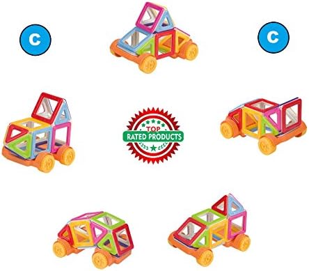 Magnetic Blocks, 3D Construction Building Blocks, Magical Magnet Tiles, Educational Toys for Kids Creativity Thinking beyond Imagination, Logical, Inspirational, Pretend Play Stack Toys Set (Set C)