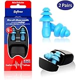 Ear Plugs for Sleeping, Noise Reduction Ear Plugs Softvox V3 Hypoallergenic - Ultra Comfortable Reusable Ear Plugs for Sleeping, Swimming, Concerts, Airplanes and Loud Events (2 Pairs)