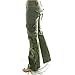 Molecule Women's Himalayan Hipsters Low Rise Flared Green Cargo Pants | USA 2/S (Tag M) Field Green