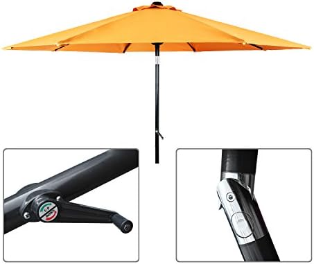 VidaGoods Outdoor Patio Aluminum Umbrella Common Option Beach Garden (6 ft, Yellow)