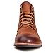 Kunsto Men's Leather Classic Brogue Boots Lace up Cap Toe US Size 9.5 Brown