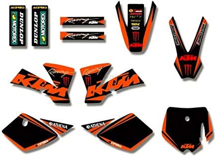 Black Factory Racing Style Plastic Decal Sticker Kit Graphics For SX 50 50cc
