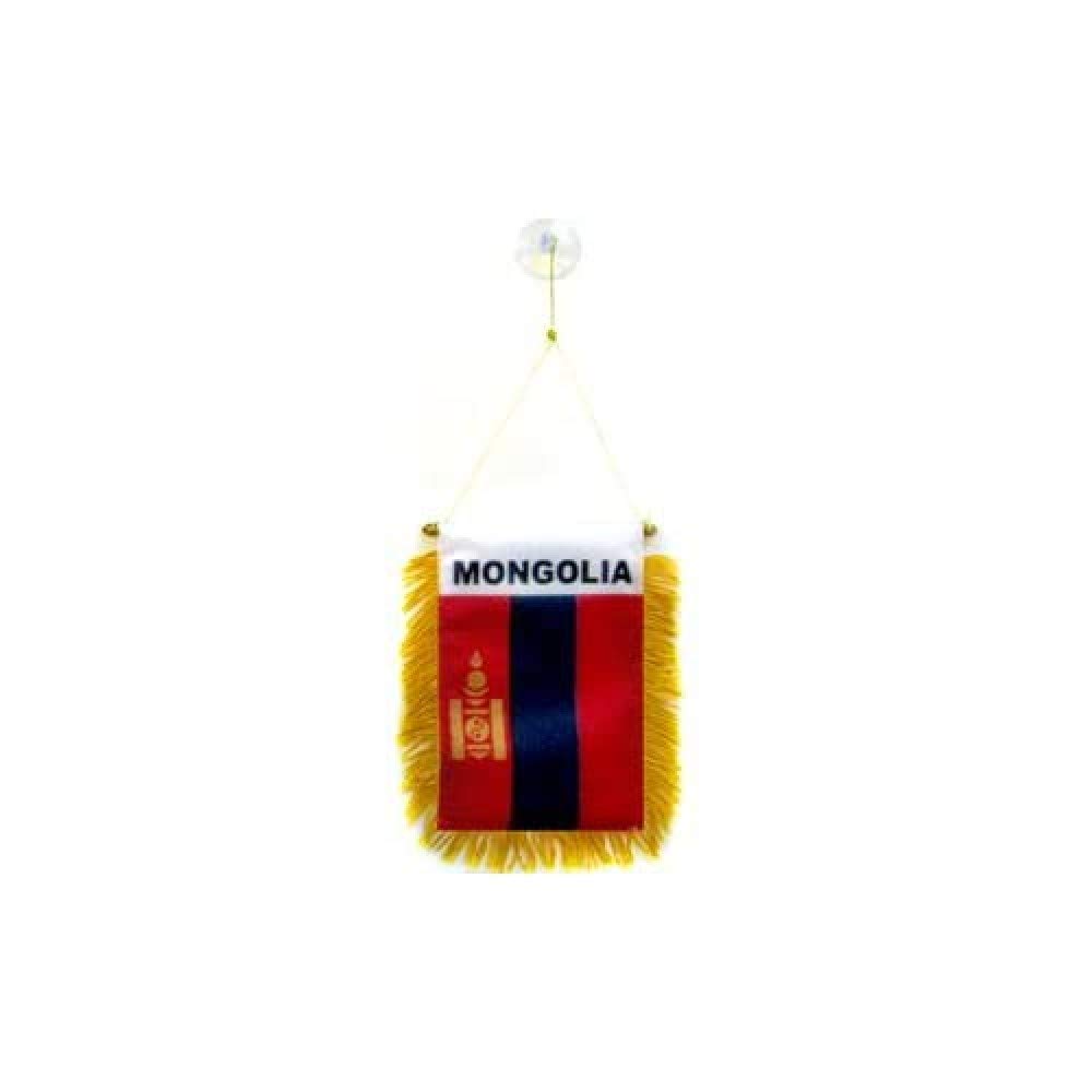 AZ FLAG - Mongolia Mini Banner - 6'' x 4'' - 100% Polyester Mongolian Small Pennant for Car - Double-sided Flag with Suction Cup Hanger — image 1