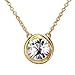 SWEETV Round Swarovski Crystal Birthstone Necklace - 18K Gold Plated Chains Jewelry Gift for Women Girls, 18