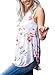 Sidefeel Women Floral Print Sleeveless Babydoll Tank Top With Lace Trim Large White