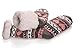 Dosoni Women's Winter Fuzzy Slipper Socks Non Slip Soft Cozy Fleece Lining Knit Thick Warm Christmas Socks (Gray/Pink)