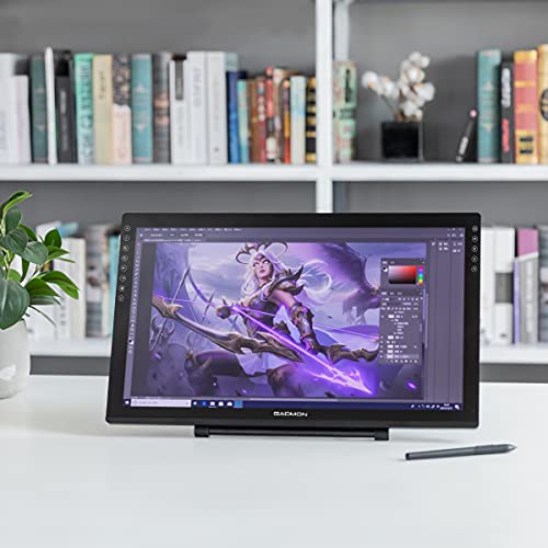 Drawing Tablet with Screen GAOMON PD2200 Full-Laminated Drawing Monitor with Battery-Free Stylus, Tilt Support, 130% s RGB, 8 Touch Buttons, 21.5-inch Graphics Tablet with Stand for Mac, Windows PC