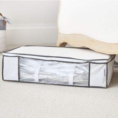 Lakeland Vacuum Clothes and Duvet Storage Tote Bag - 50L Underbed Stores Double Duvet & 4 Pillows, White - Image 4