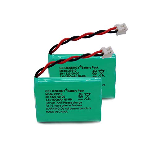 GEILIENERGY 27910 Cordless Phone Battery Rechargeable Compatible with 89-1323-00-00 at&T E1112 E2801 TL72108 Motorola SD-7501 RadioShack 23-959 Cordless Handsets 3.6V(Pack of 2)