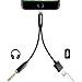[Upgrade] 2 in 1 Lightning to 3.5mm Headphone Audio Adapter Support iOS 10.3 and later, Lightning Charging Port for iPhone 7 /7 plus (Black) - No Calling Function and No Music Control
