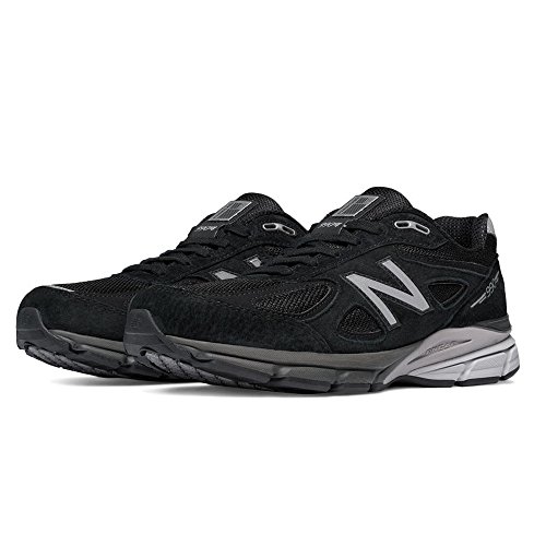 New Balance Men's M990BK4 Running Shoe, Black/Silver, 11 2E US