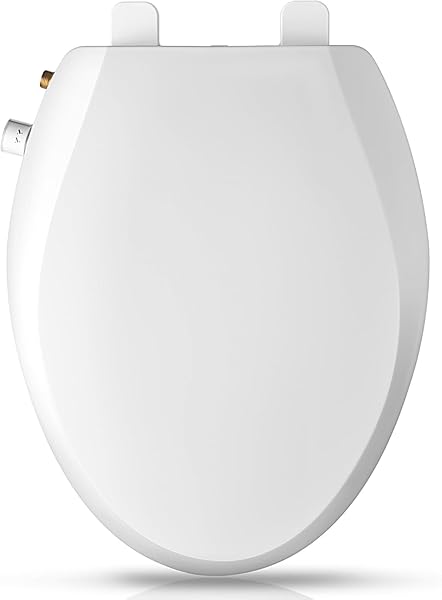 CLIRASS ELONGATED BIDET TOILET SEAT WITH QUIET-CLOSE, NON-ELECTRIC BIDET MODE WITH DUAL NOZZLES, FIT ELONGATED TOILET SEAT, ADJUSTABLE WATER PRESSURE WITH BRASS INLET (ELONGATED)