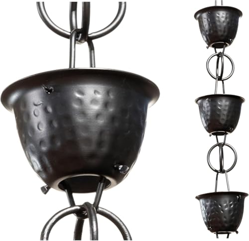 Monarch Rain Chains Hammered Aluminum Rain Chain