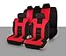 Zone Tech Universal Full Set of Car Seat Covers Racing Style- Red/Black