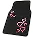 BDK MT-403-PK Design Carpet Car Floor Mats Front and Rear Full Set with Rubber Backing-Universal Fit, 4 Piece, Pink and Red Hearts