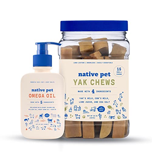 Native Pet Omega Oil for Dogs Dog Fish Oil Supplements Yak