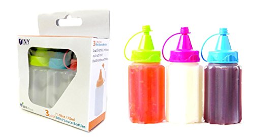 Dependable Industries Inc. Essentials 6-Pack Mini Condiment Squeeze Bottles Set - BPA FREE, Leak-Proof, Easy Fill & Squeeze - Perfect for Ketchup, Mustard, Mayo - Ideal for Travel, BBQ, School, Picnic