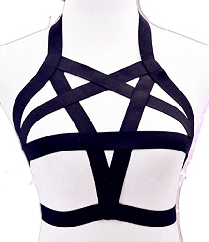 Efashionmx Womens Pentagram Harness Bra Body Cage (Thick)