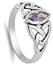 Sterling Silver Simulated Amethyst Ring Irish Celtic Knot Design Band 925 Size 10