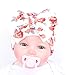 XINSHI Newborn Hat Soft Turban Baby Girl Big Bow Knot Cap (11.8-14.2 inches, A-3 Pack Navy&Pink&Blue)