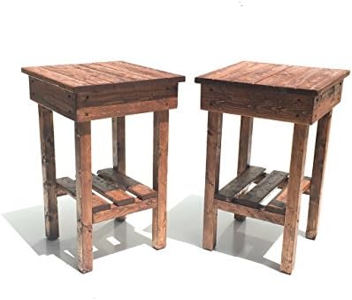 Night Stand Set/ End Table Set/Two Rustic End Table/2 Rustic Side Table/Bedside Table/Aged/Vintage End Table/Handmade/Custom New Materials/Farmhouse Table