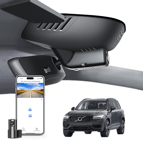 MANGOAL 4K+1080P Front / Back Car Dash Cam, OEM Appearance Dashcam, Customized for Volvo XC90 2023 2024 2025 2026 (Model B), B5 B6 T8, Loop Recording, G-Sensor, WiFi & App, 128GB Card