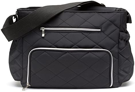 Ryco Motto Diamond Quilted Tote Diaper Bag - Black