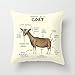Home Style diylancas Throw Pillow Cover Cushion Case Anatomy of a Goat - 18 x 18 Inches Square Design