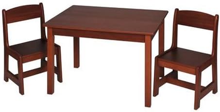 GiftMark Children's Rectangle Table w 2 Chair Set Cherry Kids Furniture