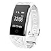 Fitness Tracker Bloranda Smart Wristband Bracelet IP67 Waterproof Wireless Bluetooth Activity Heart Rate Sleep Monitor Pedometer Sport Watch for Android and IOS (White)