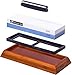 Grocery Art Whetstone Knife Sharpener - Knife Sharpening Stone - Waterstone 1000-6000 Grit with Non-Slip Bamboo Base and Angle Guide - Best Wet Stone Kitchen Knives Sharpening Kit