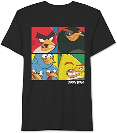 Rovio Entertainment Mens 4 Square Angry Birds Graphic T-Shirt black L